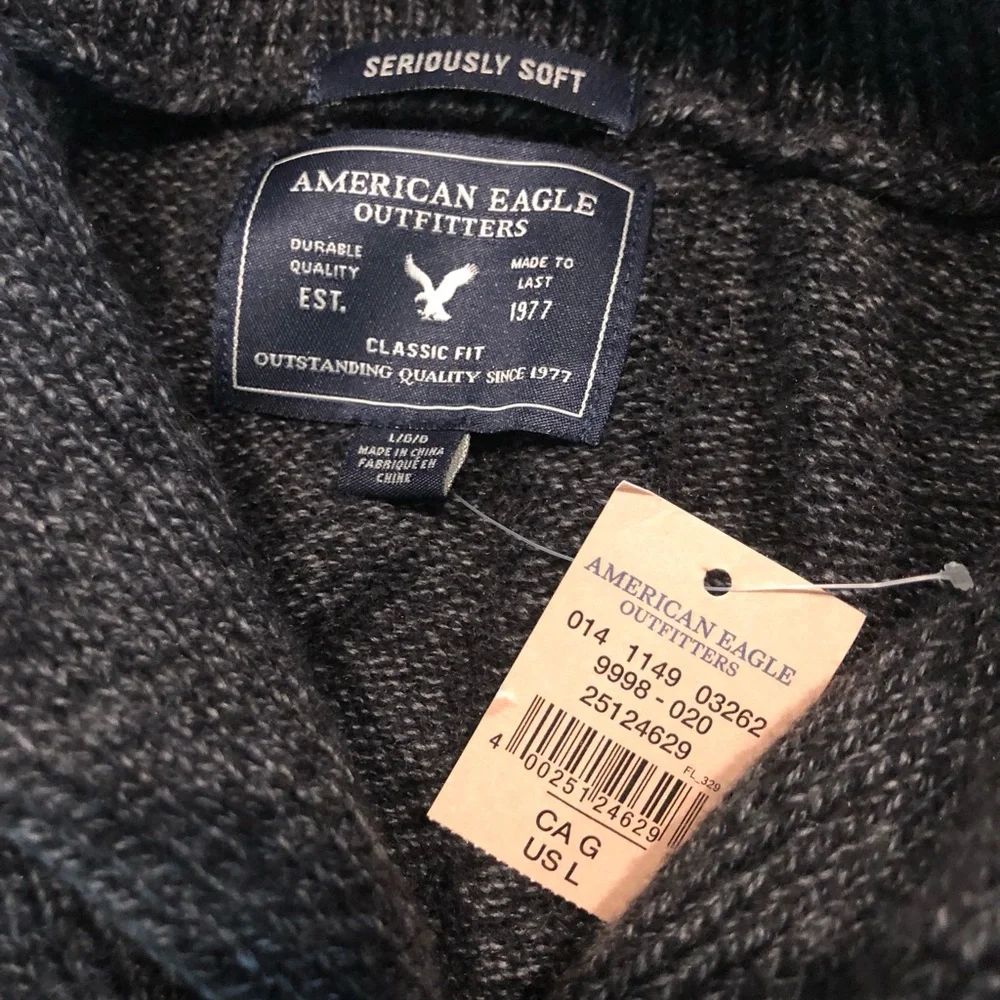 NEW!🔘American Eagle Seriously Soft Pullover Wool Blend Sweater Shawl Neck